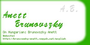 anett brunovszky business card
